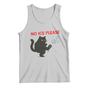 No Ice Please Tank Top Funny Black Cat Abolish ICE Meme Protest TS14 Ash Print Your Wear