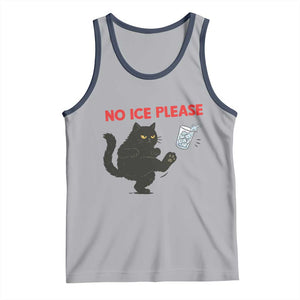 No Ice Please Tank Top Funny Black Cat Abolish ICE Meme Protest TS14 Athletic Heather Navy Print Your Wear