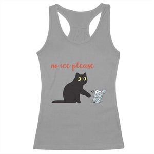 No Ice Please Racerback Tank Top Funny Cat Abolish ICE Meme Protest TS14 Sport Gray Print Your Wear