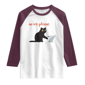 No Ice Please Raglan Shirt Funny Cat Abolish ICE Meme Protest TS14 White Maroon Print Your Wear