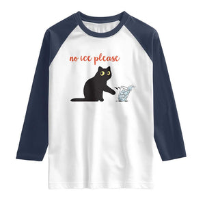 No Ice Please Raglan Shirt Funny Cat Abolish ICE Meme Protest TS14 White Navy Print Your Wear