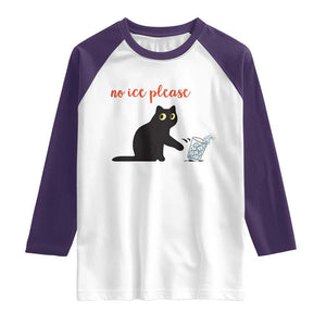 No Ice Please Raglan Shirt Funny Cat Abolish ICE Meme Protest TS14 White Purple Print Your Wear