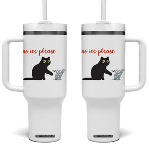 No Ice Please Tumbler With Handle Funny Cat Abolish ICE Meme Protest TS14 One Size: 40 oz White Print Your Wear