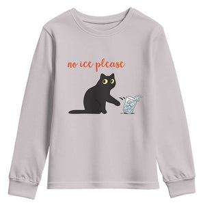 No Ice Please Youth Sweatshirt Funny Cat Abolish ICE Meme Protest TS14 Ice Gray Print Your Wear