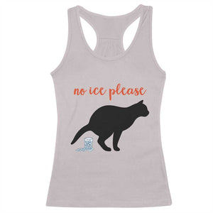 No Ice Please Racerback Tank Top Funny Cat Abolish ICE Meme TS14 Ice Gray Print Your Wear