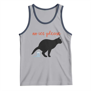 No Ice Please Tank Top Funny Cat Abolish ICE Meme TS14 Athletic Heather Navy Print Your Wear