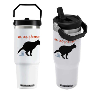 No Ice Please Flip Straw Tumbler Funny Cat Abolish ICE Meme TS14 One Size: 30 oz White Print Your Wear