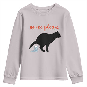No Ice Please Youth Sweatshirt Funny Cat Abolish ICE Meme TS14 Ice Gray Print Your Wear