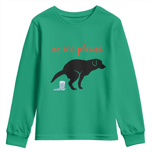 No Ice Please Youth Sweatshirt Funny Dog Anti ICE Meme TS14 Irish Green Print Your Wear