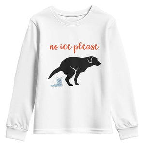 No Ice Please Youth Sweatshirt Funny Dog Anti ICE Meme TS14 White Print Your Wear