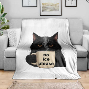 No Ice Please Throw Blanket Funny Black Cat Anti ICE Meme TS14 Print Your Wear
