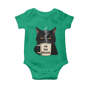 No Ice Please Baby Onesie Funny Black Cat Anti ICE Meme TS14 Irish Green Print Your Wear