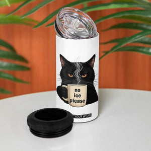 No Ice Please 4 in 1 Can Cooler Tumbler Funny Black Cat Anti ICE Meme TS14 Print Your Wear
