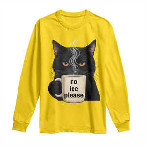 No Ice Please Long Sleeve Shirt Funny Black Cat Anti ICE Meme TS14 Daisy Print Your Wear