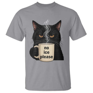 No Ice Please T Shirt Funny Black Cat Anti ICE Meme TS14 Sport Gray Print Your Wear