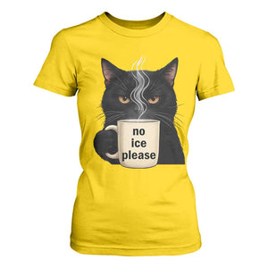 No Ice Please T Shirt For Women Funny Black Cat Anti ICE Meme TS14 Daisy Print Your Wear
