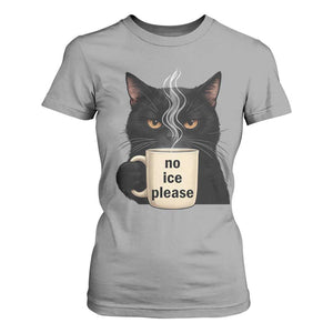 No Ice Please T Shirt For Women Funny Black Cat Anti ICE Meme TS14 Sport Gray Print Your Wear