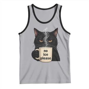 No Ice Please Tank Top Funny Black Cat Anti ICE Meme TS14 Athletic Heather Black Print Your Wear
