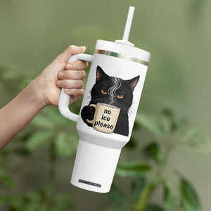 No Ice Please Tumbler With Handle Funny Black Cat Anti ICE Meme TS14 Print Your Wear
