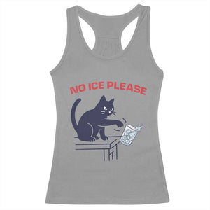 No Ice Please Racerback Tank Top Funny Cat Anti ICE Meme TS14 Sport Gray Print Your Wear