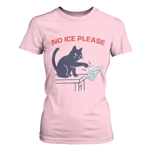No Ice Please T Shirt For Women Funny Cat Anti ICE Meme TS14 Light Pink Print Your Wear
