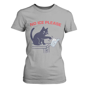 No Ice Please T Shirt For Women Funny Cat Anti ICE Meme TS14 Sport Gray Print Your Wear