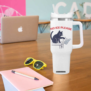 No Ice Please Tumbler With Handle Funny Cat Anti ICE Meme TS14 Print Your Wear