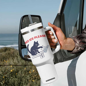 No Ice Please Tumbler With Handle Funny Cat Anti ICE Meme TS14 Print Your Wear