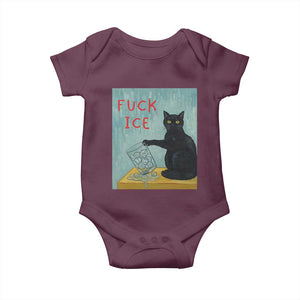 No Ice Please Baby Onesie Funny Cat Anti ICE Artist Meme TS14 Maroon Print Your Wear