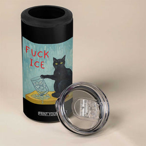 No Ice Please 4 in 1 Can Cooler Tumbler Funny Cat Anti ICE Artist Meme TS14 Print Your Wear