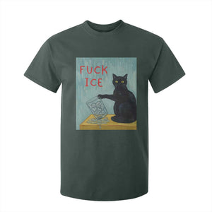 No Ice Please T Shirt For Kid Funny Cat Anti ICE Artist Meme TS14 Dark Forest Green Print Your Wear