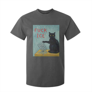 No Ice Please T Shirt For Kid Funny Cat Anti ICE Artist Meme TS14 Dark Heather Print Your Wear