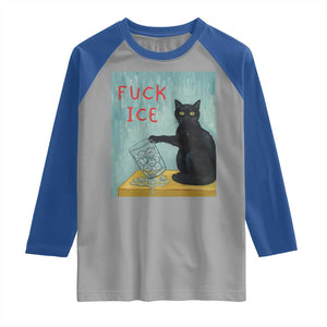 No Ice Please Raglan Shirt Funny Cat Anti ICE Artist Meme TS14 Sport Gray Royal Print Your Wear