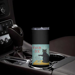 No Ice Please Skinny Tumbler Funny Cat Anti ICE Artist Meme TS14 Print Your Wear