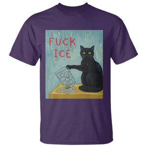 No Ice Please T Shirt Funny Cat Anti ICE Artist Meme TS14 Purple Print Your Wear