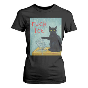 No Ice Please T Shirt For Women Funny Cat Anti ICE Artist Meme TS14 Black Print Your Wear