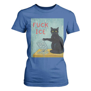 No Ice Please T Shirt For Women Funny Cat Anti ICE Artist Meme TS14 Royal Blue Print Your Wear