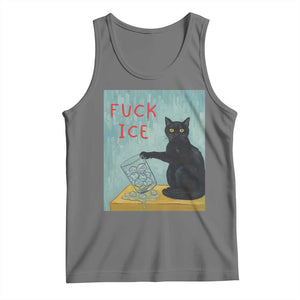 No Ice Please Tank Top Funny Cat Anti ICE Artist Meme TS14 Black Heather Print Your Wear