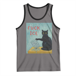 No Ice Please Tank Top Funny Cat Anti ICE Artist Meme TS14 Deep Heather Black Print Your Wear
