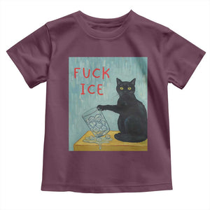 No Ice Please Toddler T Shirt Funny Cat Anti ICE Artist Meme TS14 Maroon Print Your Wear