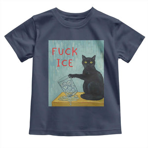 No Ice Please Toddler T Shirt Funny Cat Anti ICE Artist Meme TS14 Navy Print Your Wear
