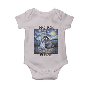 No Ice Please Baby Onesie Starry Night Raccoon Trash Panda Anti ICE Meme TS14 Ice Gray Print Your Wear