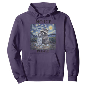 No Ice Please Hoodie Starry Night Raccoon Trash Panda Anti ICE Meme TS14 Purple Print Your Wear