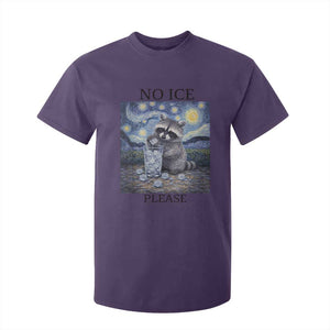 No Ice Please T Shirt For Kid Starry Night Raccoon Trash Panda Anti ICE Meme TS14 Purple Print Your Wear