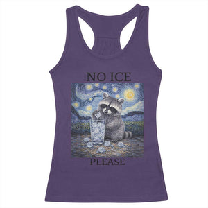 No Ice Please Racerback Tank Top Starry Night Raccoon Trash Panda Anti ICE Meme TS14 Purple Print Your Wear