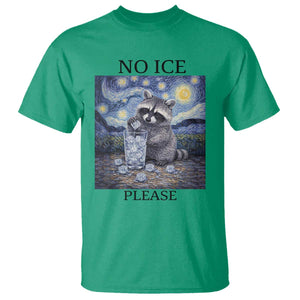 No Ice Please T Shirt Starry Night Raccoon Trash Panda Anti ICE Meme TS14 Irish Green Print Your Wear