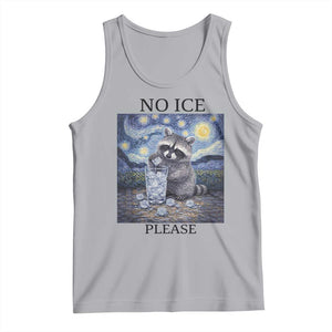 No Ice Please Tank Top Starry Night Raccoon Trash Panda Anti ICE Meme TS14 Athletic Heather Print Your Wear