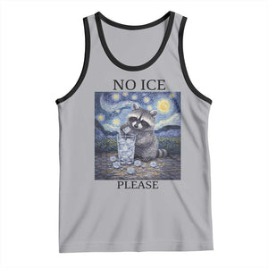 No Ice Please Tank Top Starry Night Raccoon Trash Panda Anti ICE Meme TS14 Athletic Heather Black Print Your Wear