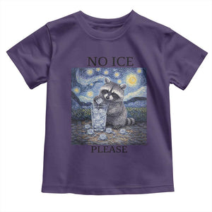 No Ice Please Toddler T Shirt Starry Night Raccoon Trash Panda Anti ICE Meme TS14 Purple Print Your Wear