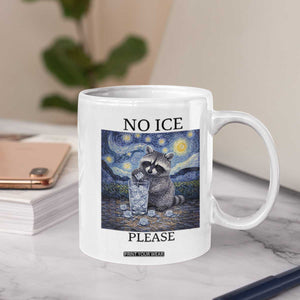 No Ice Please Coffee Mug Starry Night Raccoon Trash Panda Anti ICE Meme TS14 Print Your Wear